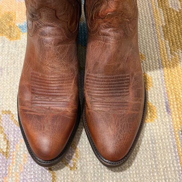 Men’s Lucchese Brown Leather Boots - Sz 10 - Picture 3 of 11